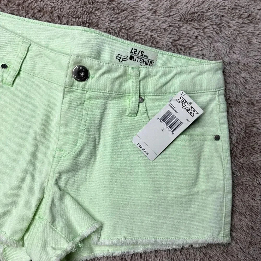 Fox Women's Outshine Cutoff Shorts Green Size 5 - Picture 10 of 16